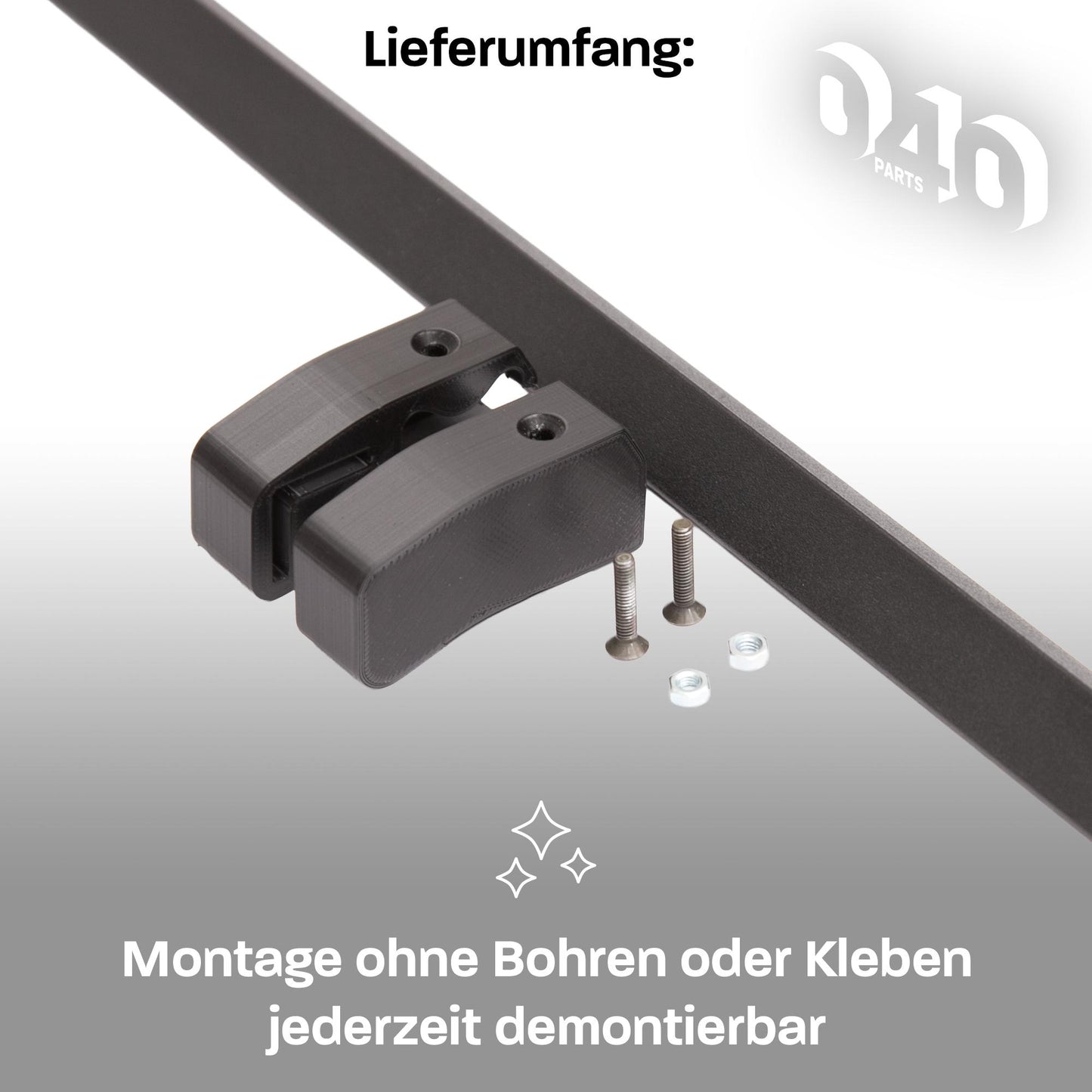 040 Parts Einhandverriegelung für Heckauszüge von 040 Parts Version für VW T5 T6 T6.1 Comfortline, Ocean, Coast mit blauem Hebel
