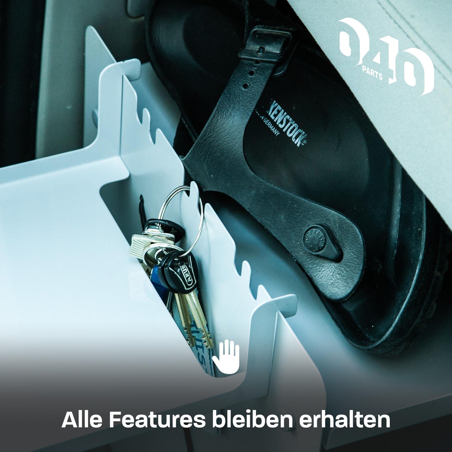 B-Ware: 040 parts Einhängetisch grau für das Schuhregal die perfekte Ablage Campingtisch Beistelltisch