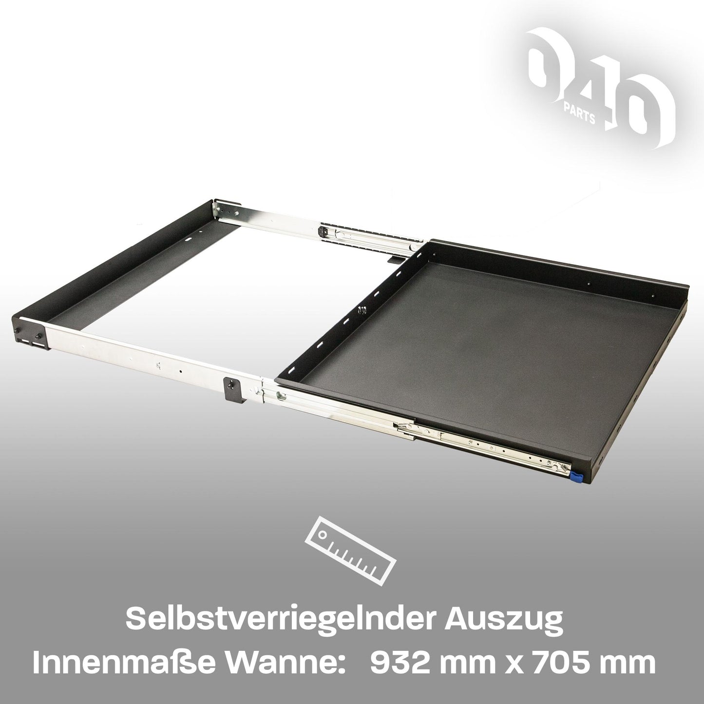 B-Ware: 040 parts Einhand Heckauszug Schublade 700mm für T5 T6 T6.1 California (Comfortline Coast Ocean) Heckbox Gepäckauszug Schwerlastausz