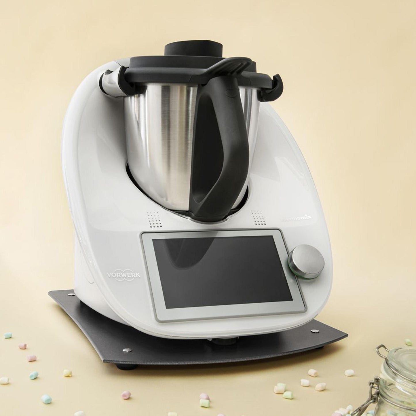 Tabla deslizante Leckerhelfer Mekeko para Thermomix TM6 y TM5 en gris antracita