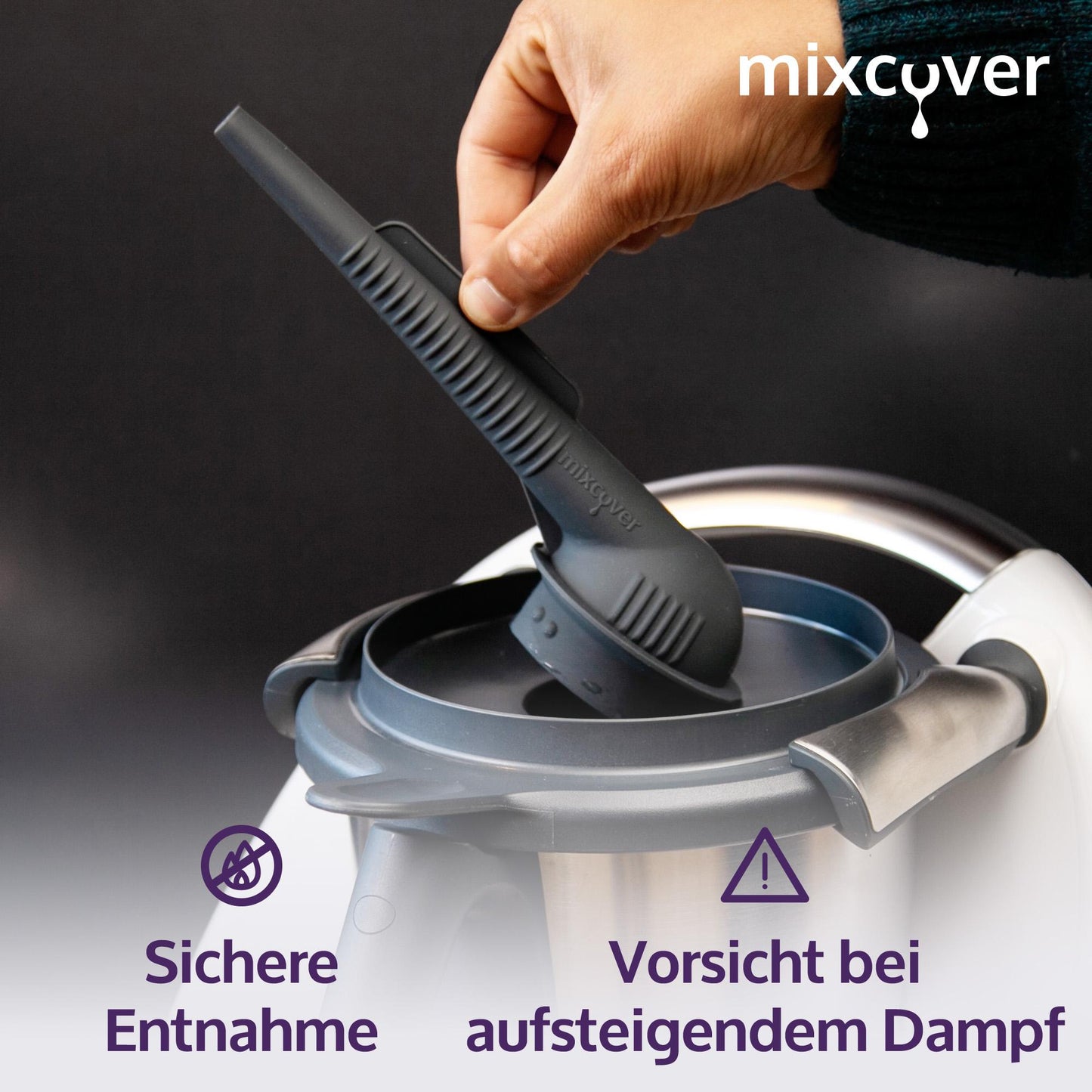 mixcover Steamy Воден параотвод Парна приставка Вентилация Защита на мебели Парна тръба от силикон съвместим с Thermomix TM6 TM5 TM31 Monsieur Cuisine Connect Monsieur Cuisine Smart