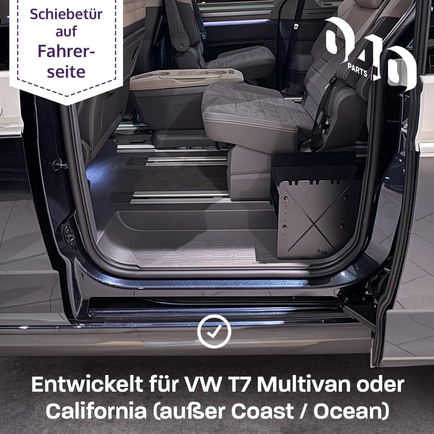 040 Parts Zapatero NEGRO LADO DEL CONDUCTOR accesorio compatible con VW T7 California y Multivan Organizador de zapatos Bolsa para zapatos