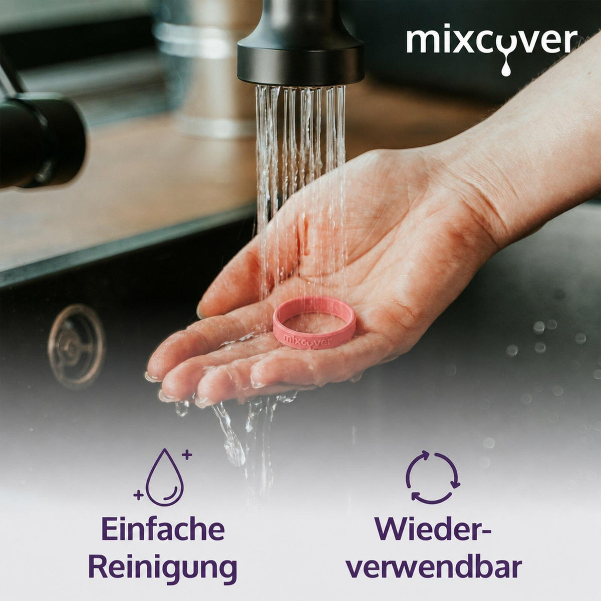 mixcover silikonový kroužek růžový pro označení lahví na pití - vhodný pro láhve SodaStream