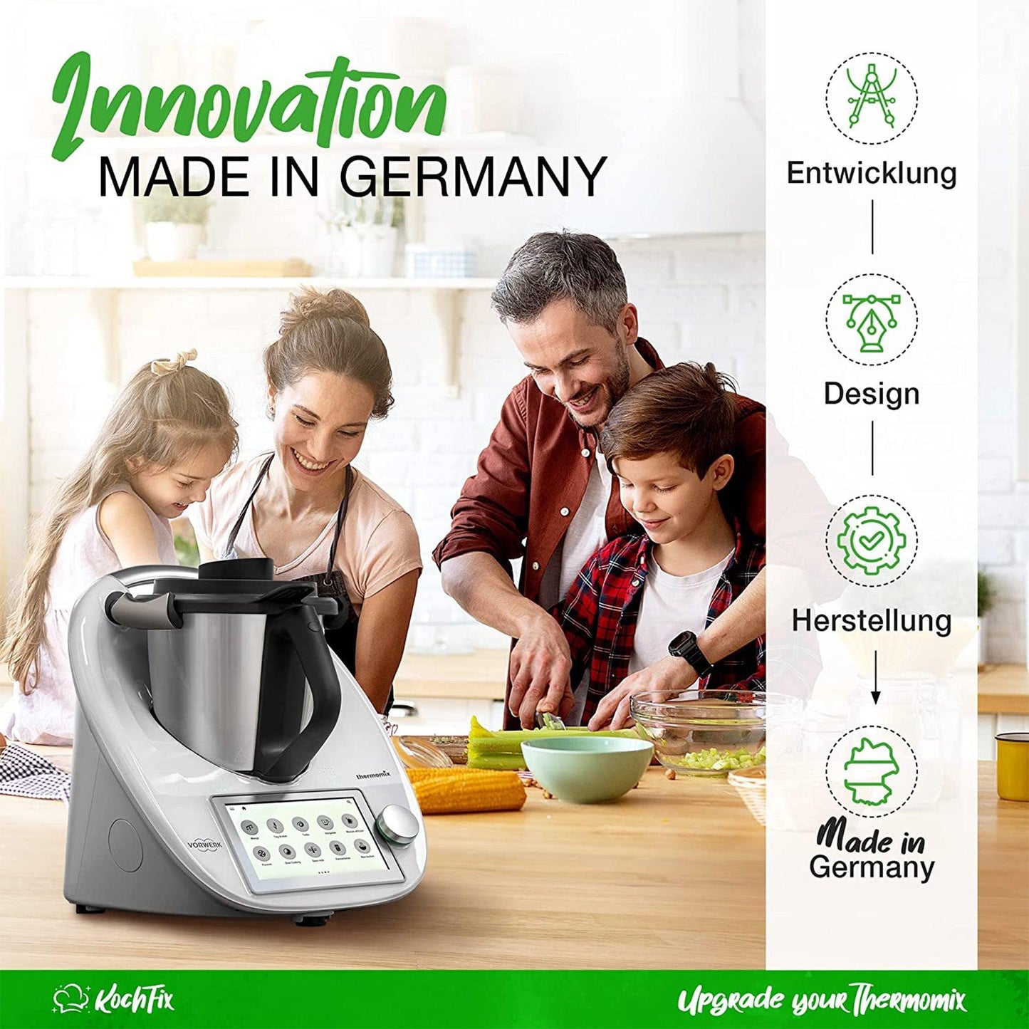 KochFix Magnetischer Teiglöser Teigblume für Thermomix Mix-Topf für TM6 TM5 - Lieferumfang | Mixcover