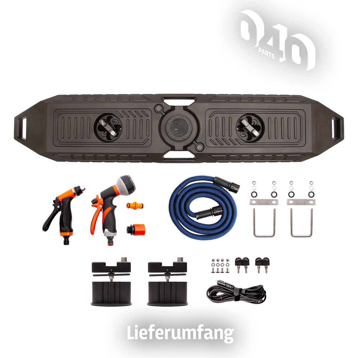 040 parts Réservoir d'eau 30L avec pompe 12V Douche extérieure pour vans, camping-cars, voitures idéal pour le camping Réservoir d'eau douce Réservoir d'eau