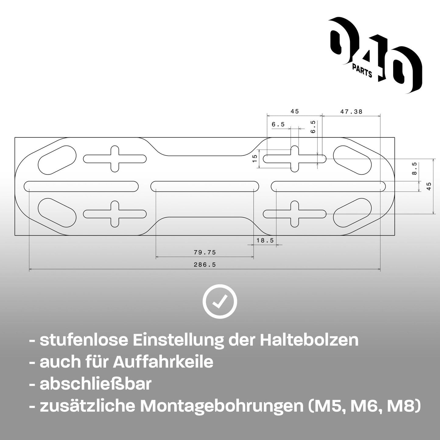 B-Stock: Spare Part: 1x Mounting Plate Pro Variant for Maxtrax Magnetic Mount by 040 Parts
