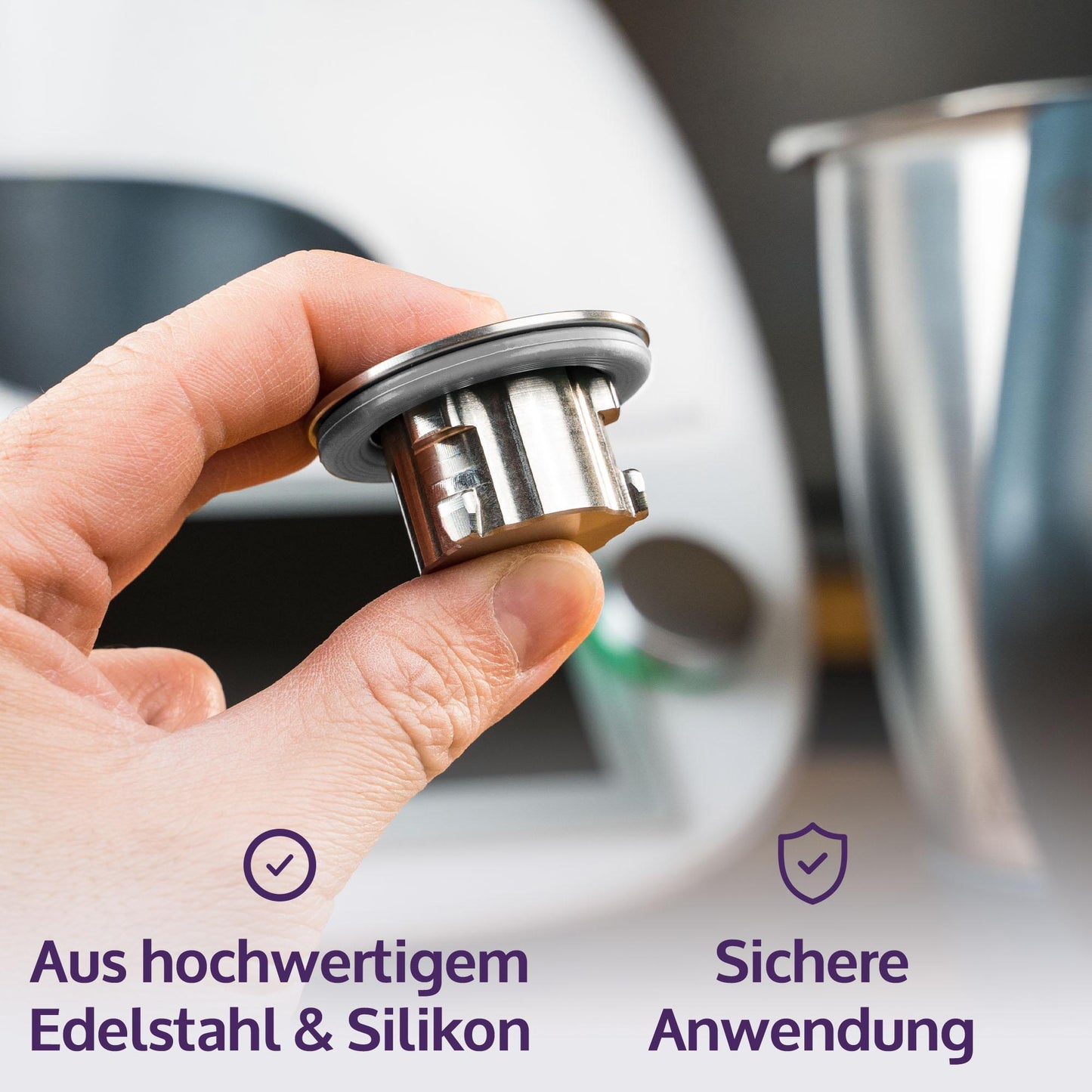 mixcover Trio-Parat Thermo-Plug kompatibel mit Thermomix TM7 TM6 Messerersatz für TM6 Zubehör für Thermomix