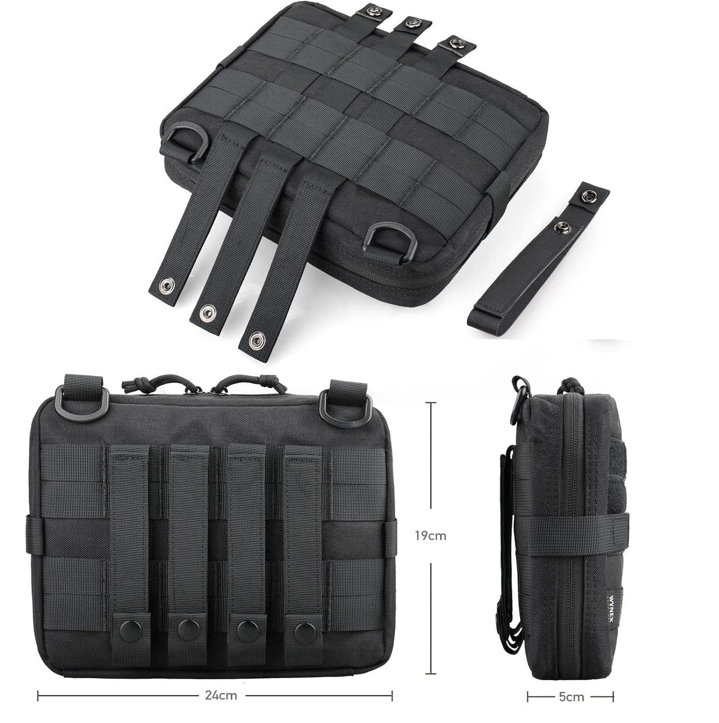 040 Parts Tactical Molle-Tasche, Universell für Outdoor & Reise, Kompatibel mit Molle-Board Schwarz