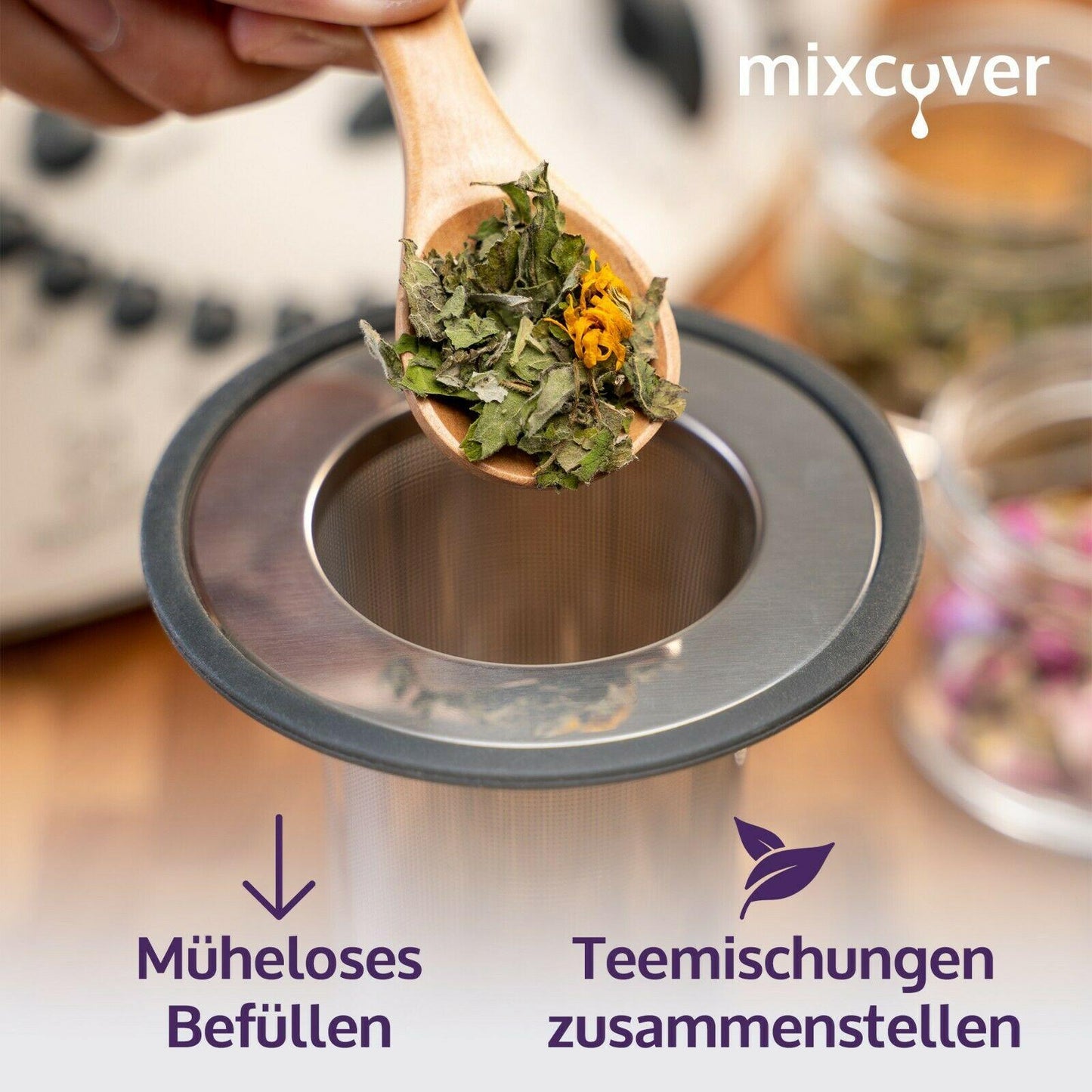 Edelstahl Teesieb/Teefilter passend für Thermomix TM31 - Weltneuheit! Besser als ein Teeautomat! - Mixcover - Mixcover
