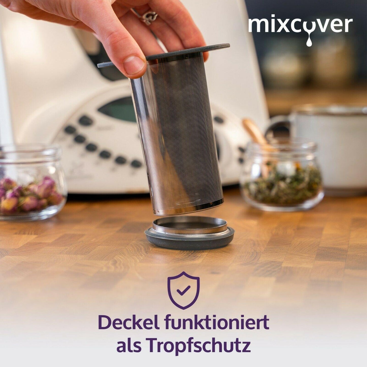 Edelstahl Teesieb/Teefilter passend für Thermomix TM31 - Weltneuheit! Besser als ein Teeautomat! - Mixcover - Mixcover