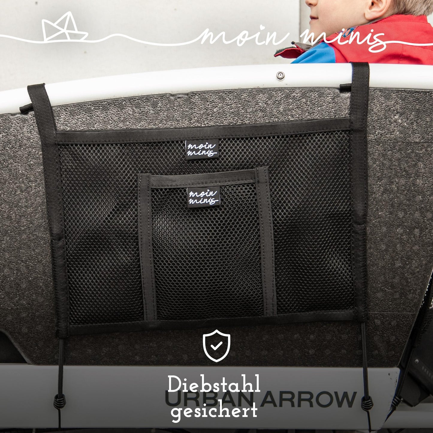 moin minis seitliches Gepäcknetz für Urban Arrow Family Lastenrad Fahhrad Cargo