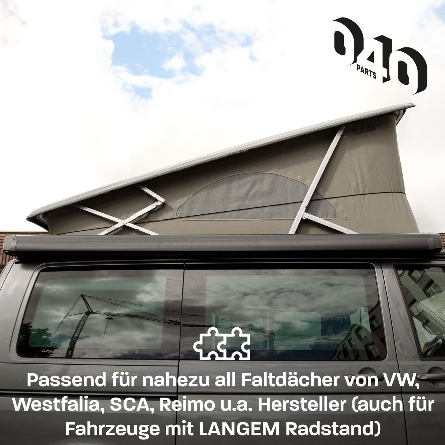 040Parts Zeltgummi für Camper und Vans mit langem Radstand und Aufstelldach sowie lange Dachzelte Faltdach Hochdach Spanngummi Falthilfe Zel