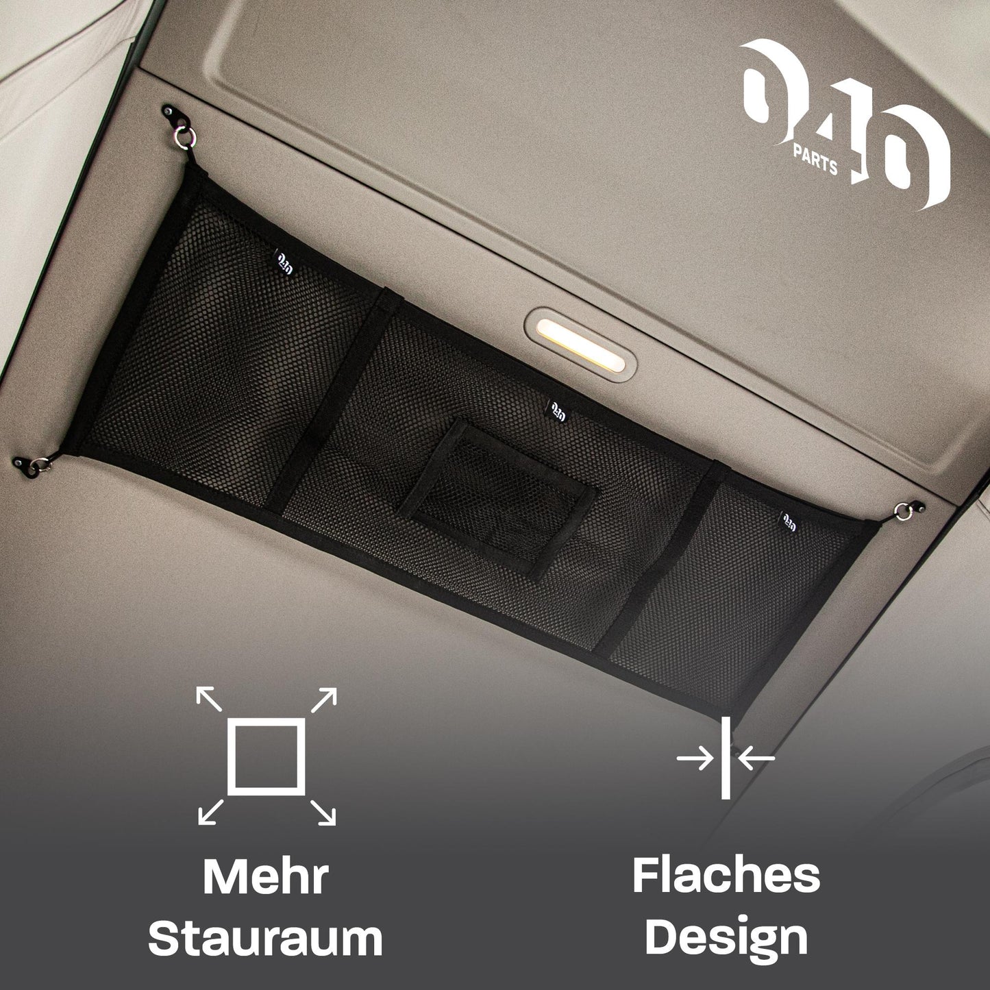 040Parts Gepäck-Netz Kombi-Aufbewahrungs-Netz für Aufstelldach und Innenraum kompatibel mit VW T7 Neuer California