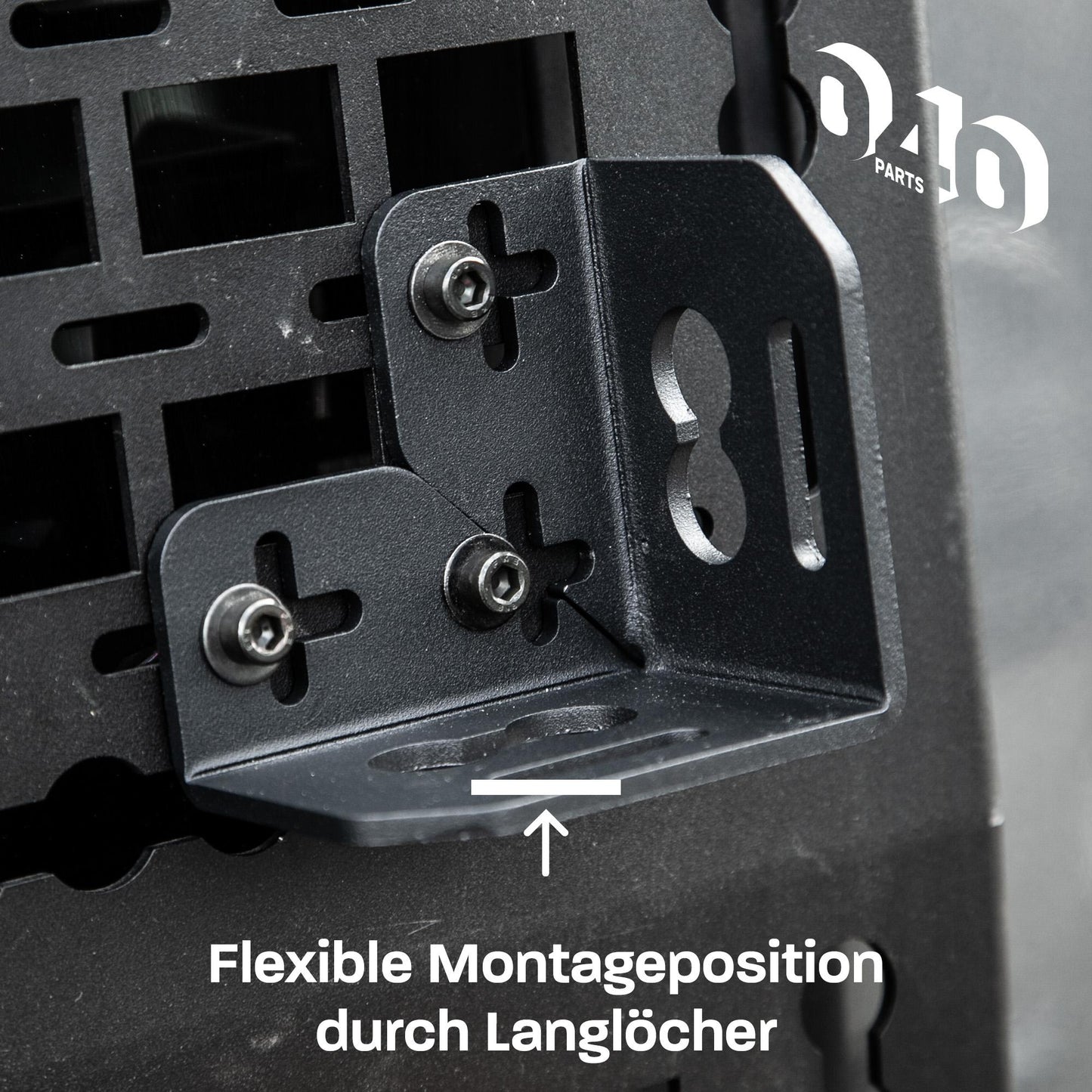 040 Parts einzelne Aluminium Kofferhalterung (Ecke) für Molleboard - Universell Einsetzbar, Pulverbeschichtet, für Schwere Lasten