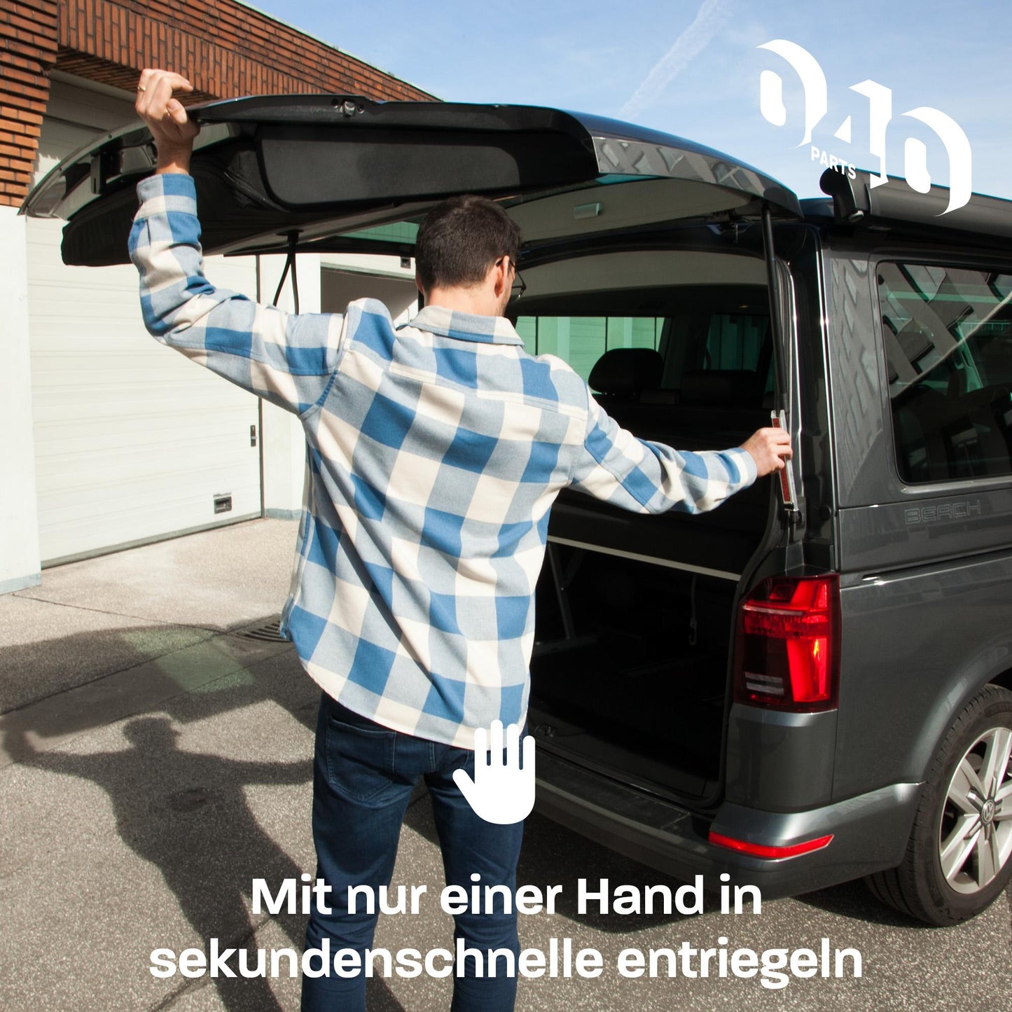 040Parts Heckklappenaufsteller kompatibel für VW Transporter oder Multivan