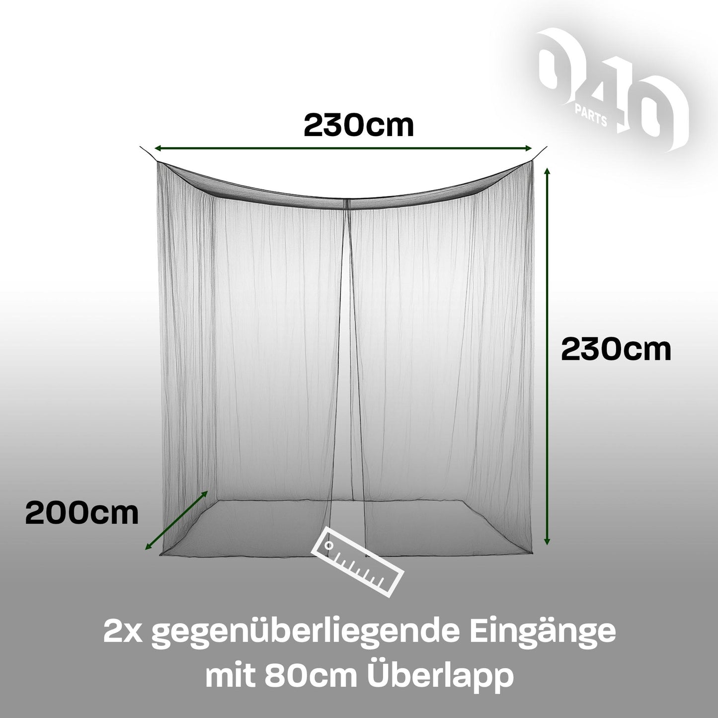 040 parts Moskitonetz für Markisen bei Campern Caravans Vans Wohnmobile und für den VW T5 T6 T6.1 California mit Thule, Fiamma oder Dometic Markisen