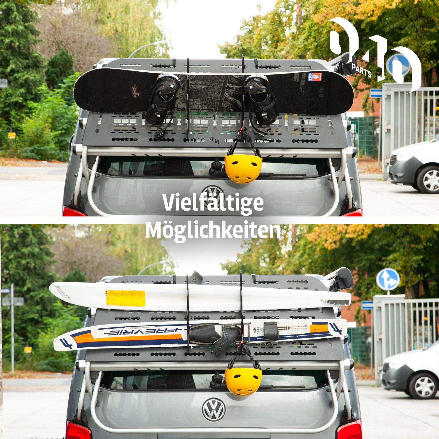 040 Parts universeller Wakeboard Kiteboard Snowboard Halter kompatibel mit Molle board für VW T5 T6 T6.1 oder andere