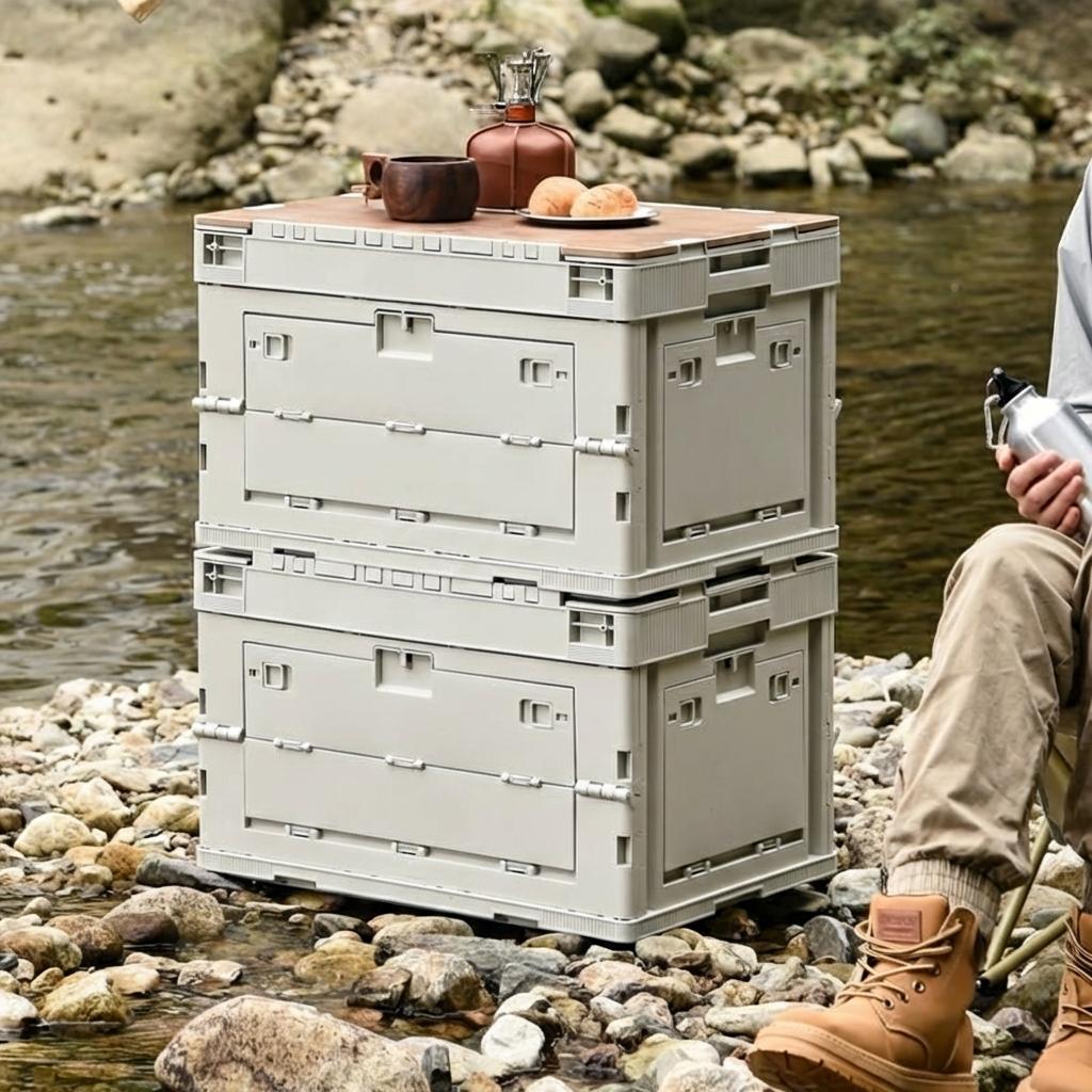 040Parts Wooden Board for Folding Box 65L - MDF 8mm with Wood Veneer, Reinforcement/Lid Panel for Sitting or as a Sturdy Shelf