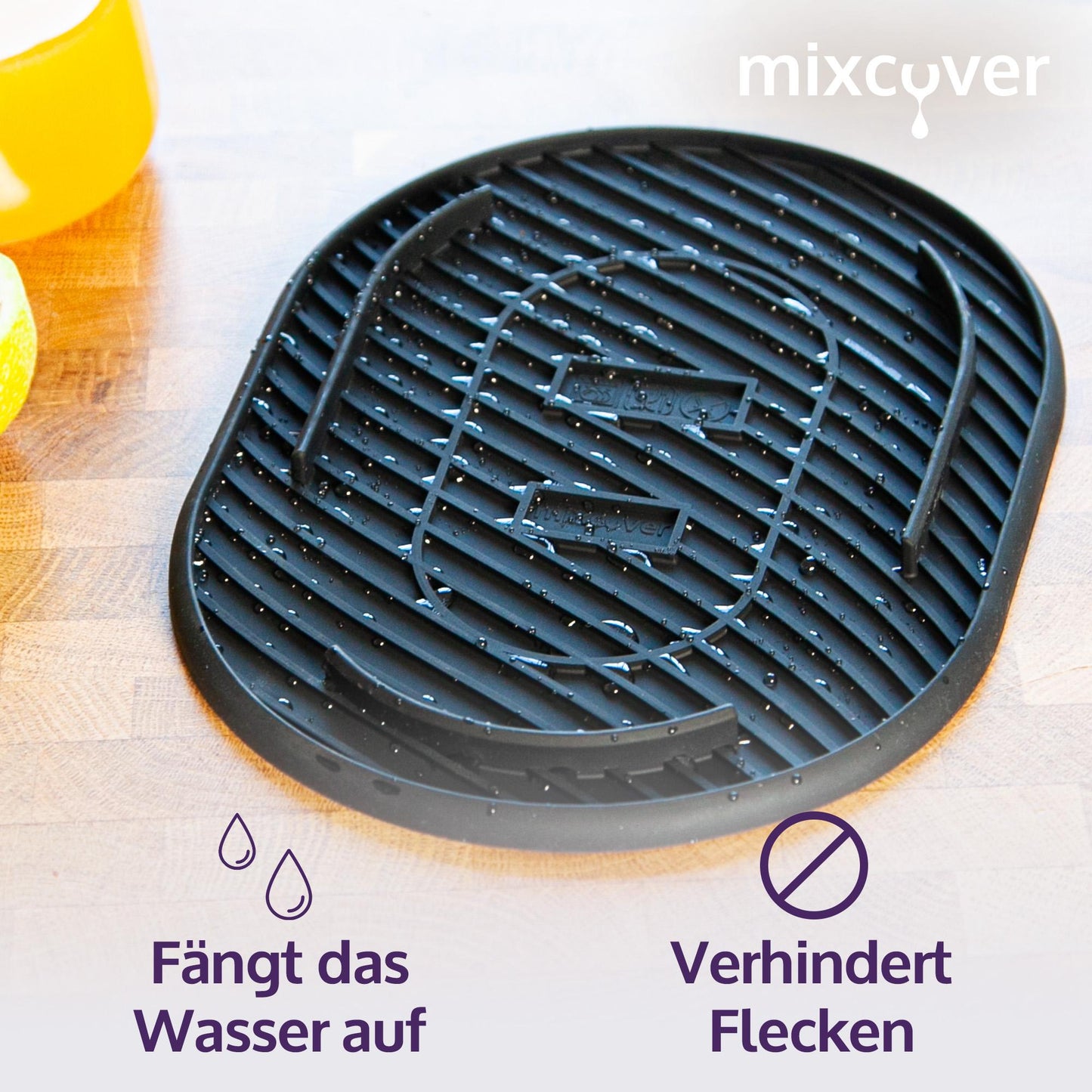 Mixcover schwarze Silikonmatte, Abtropfmatte, Untersetzer kompatibel mit SodaStream Terra Anti-Rutsch aus Silikon