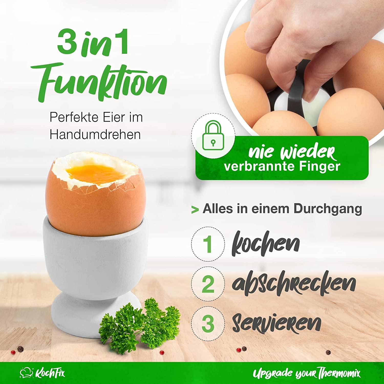 KochFix Eierhalter Eierkocher Zubehör für den Thermomix Garkorb geeignet für TM6 TM5 und TM31 - Mixcover - Mixcover