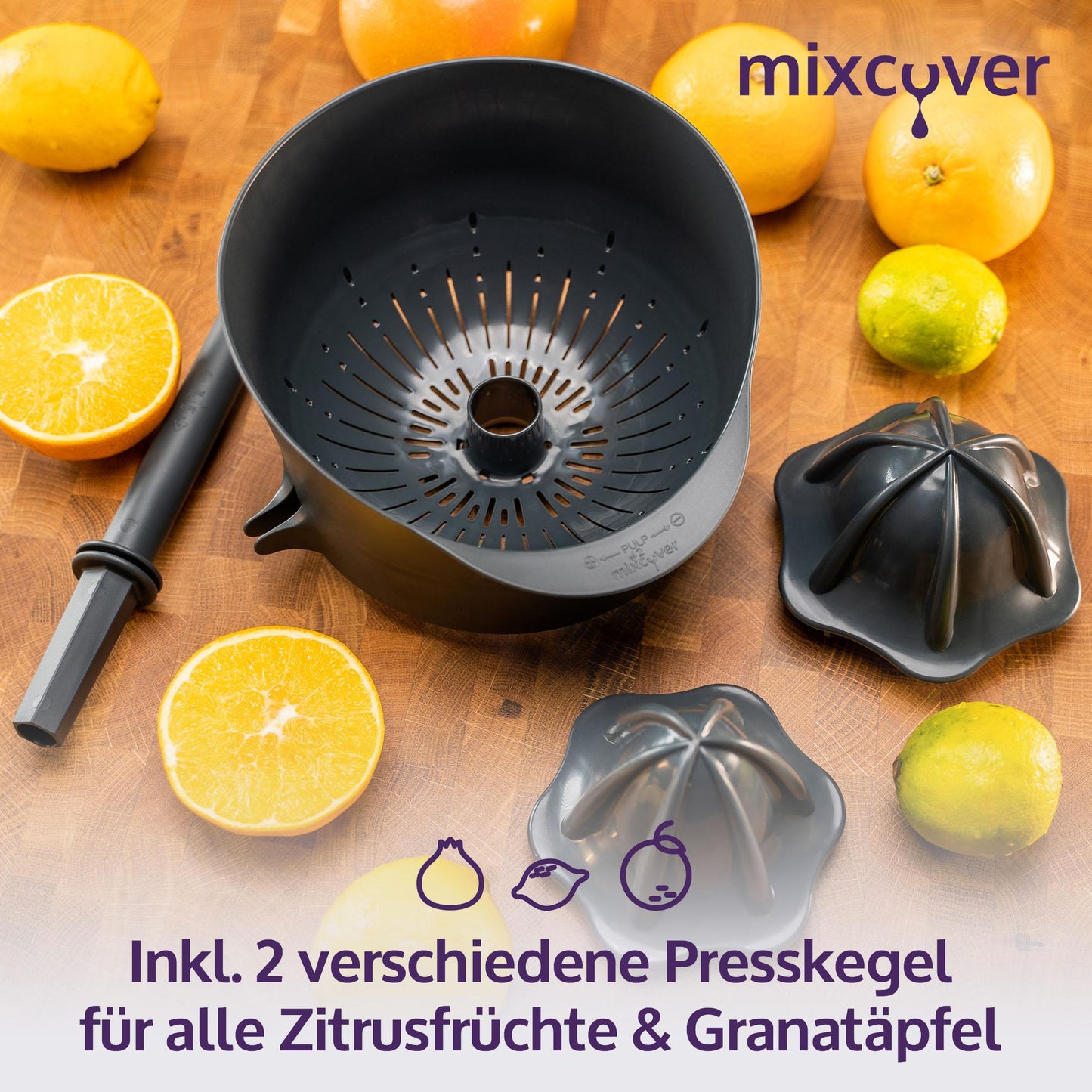 mixcover Juice Press para Monsieur Cuisine Smart Accesorios, citrus prensa Monsieur Cuisine Smart MCS, accesorios exprimidores, Monsieur Cuisine Smart Accesorios - Modelo: Monsieur Cuisine Smart Fbm