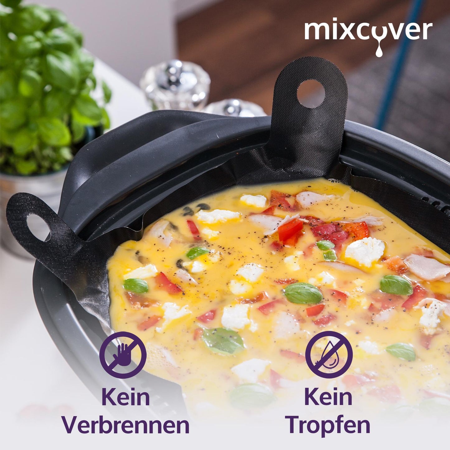 mixcover original Dauerbackfolie - Backpapier für Varoma Einlegeboden passend für Thermomix TM7 - wiederverwendbar und nachhaltig