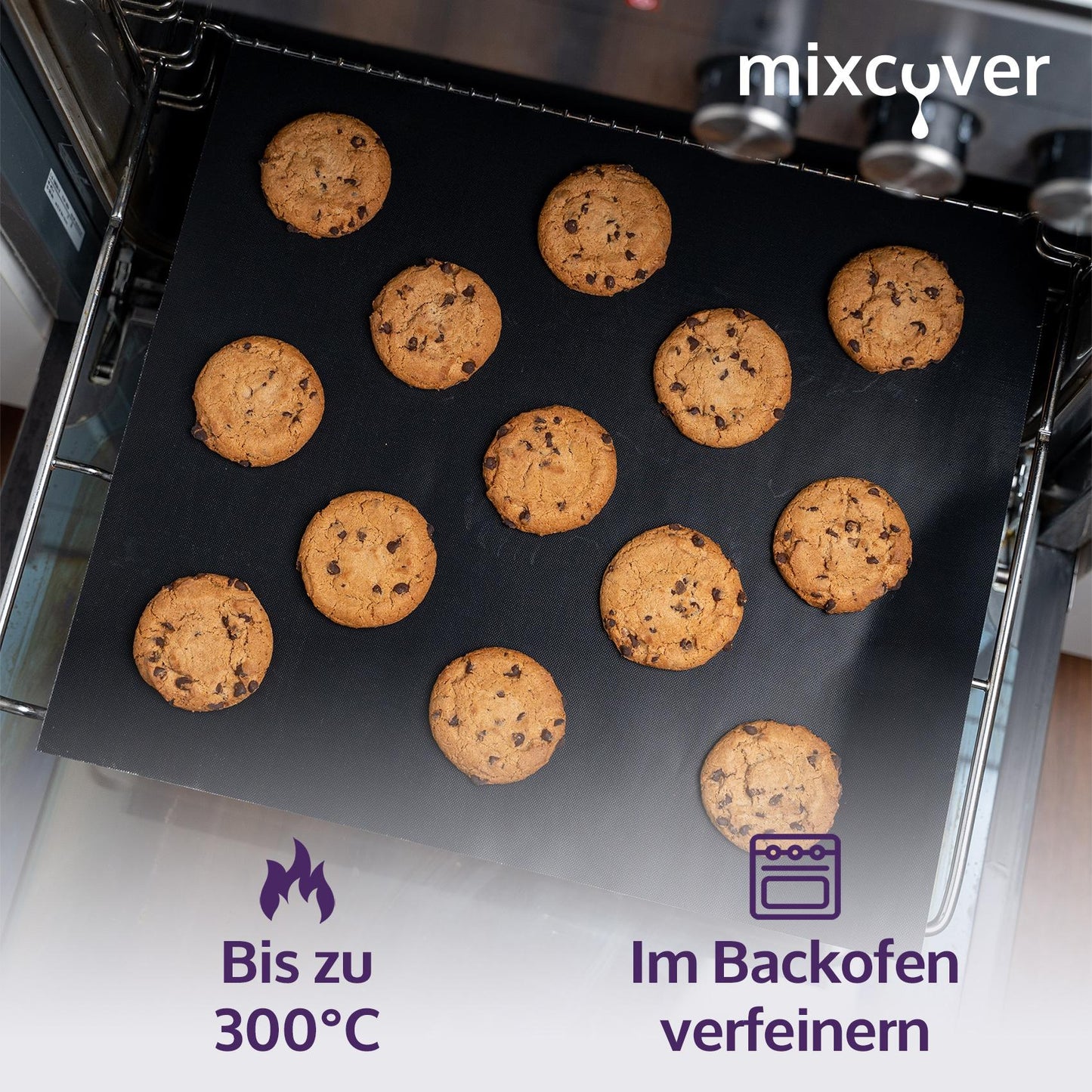 mixcover original Dauerbackfolie - Backpapier für Varoma Einlegeboden passend für Thermomix TM7 - wiederverwendbar und nachhaltig