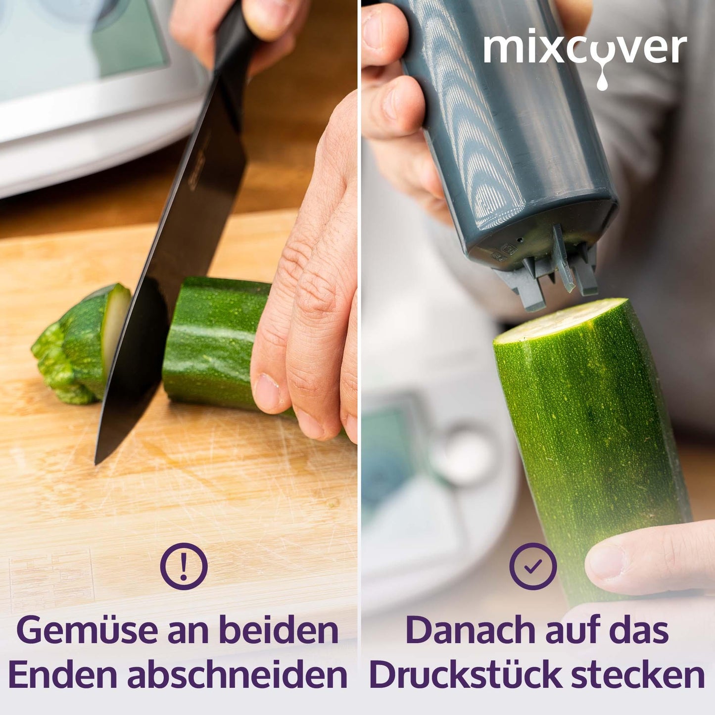 mixcover Spiralschneider Gemüsenudeln schneiden kompatibel mit Thermomix TM6 TM5