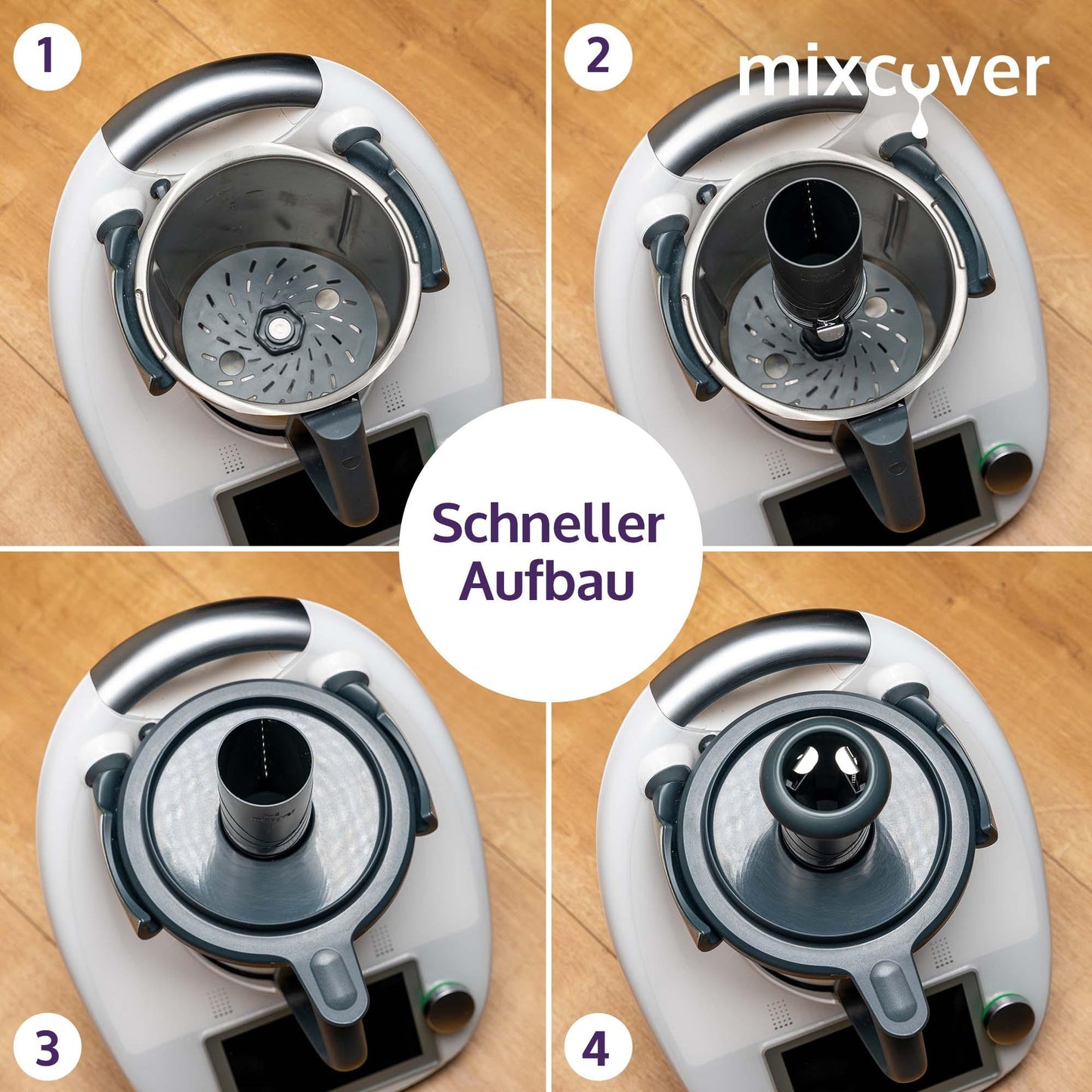 mixcover Spiralschneider Gemüsenudeln schneiden kompatibel mit Thermomix TM6 TM5