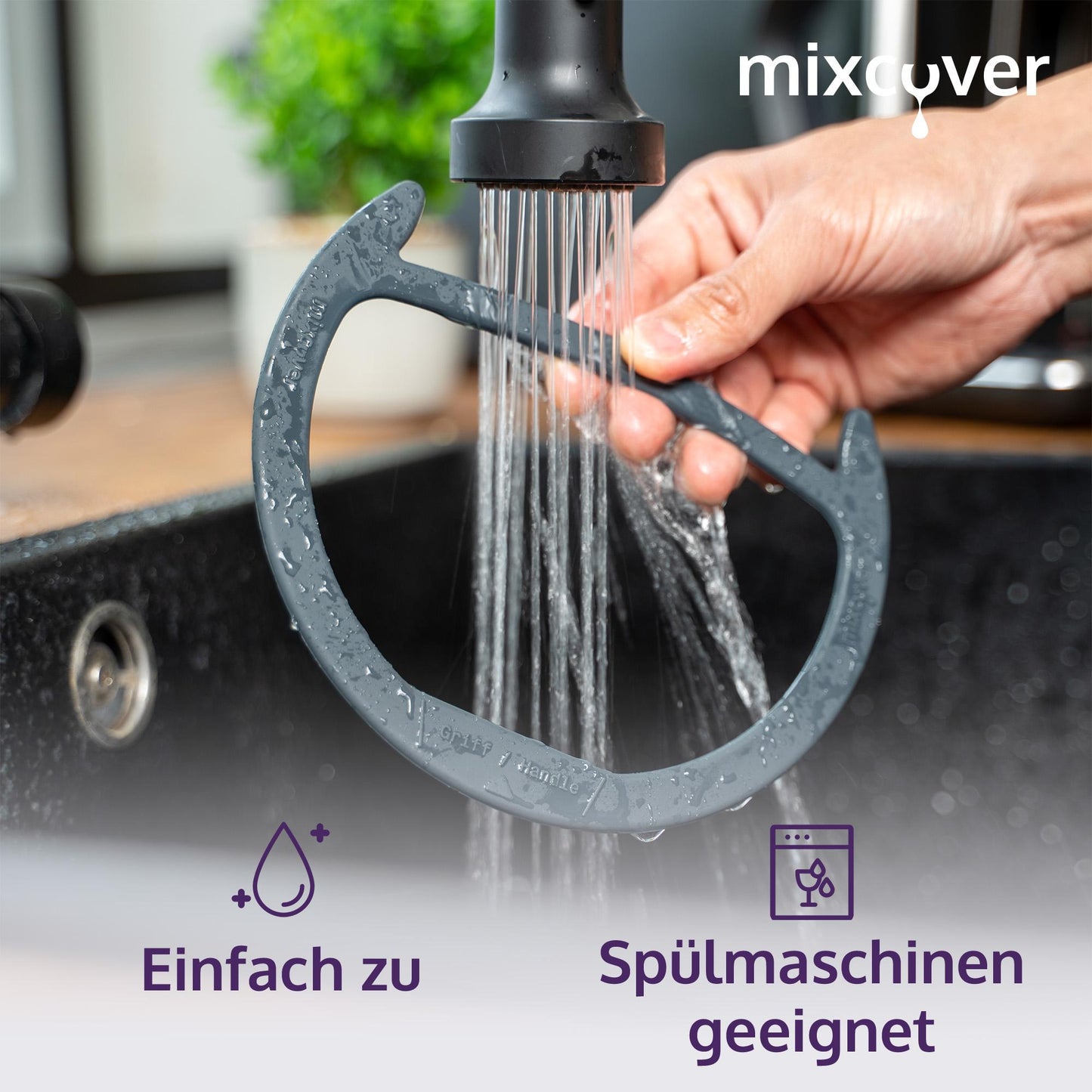 mixcover Deckelhalter und Abstreifhilfe kompatibel mit Vorwerk Thermomix TM7