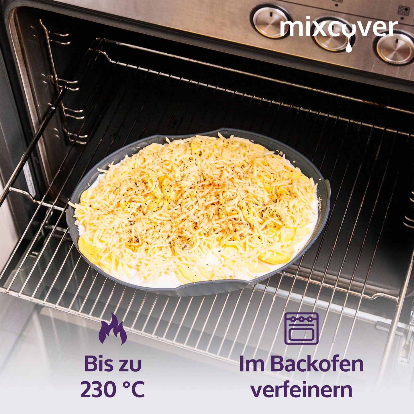 mixcover Dampfgarform Silikonform Auflaufform kompatibel mit Thermomix TM7 für Varoma Einlegeboden - Zubehör für TM7