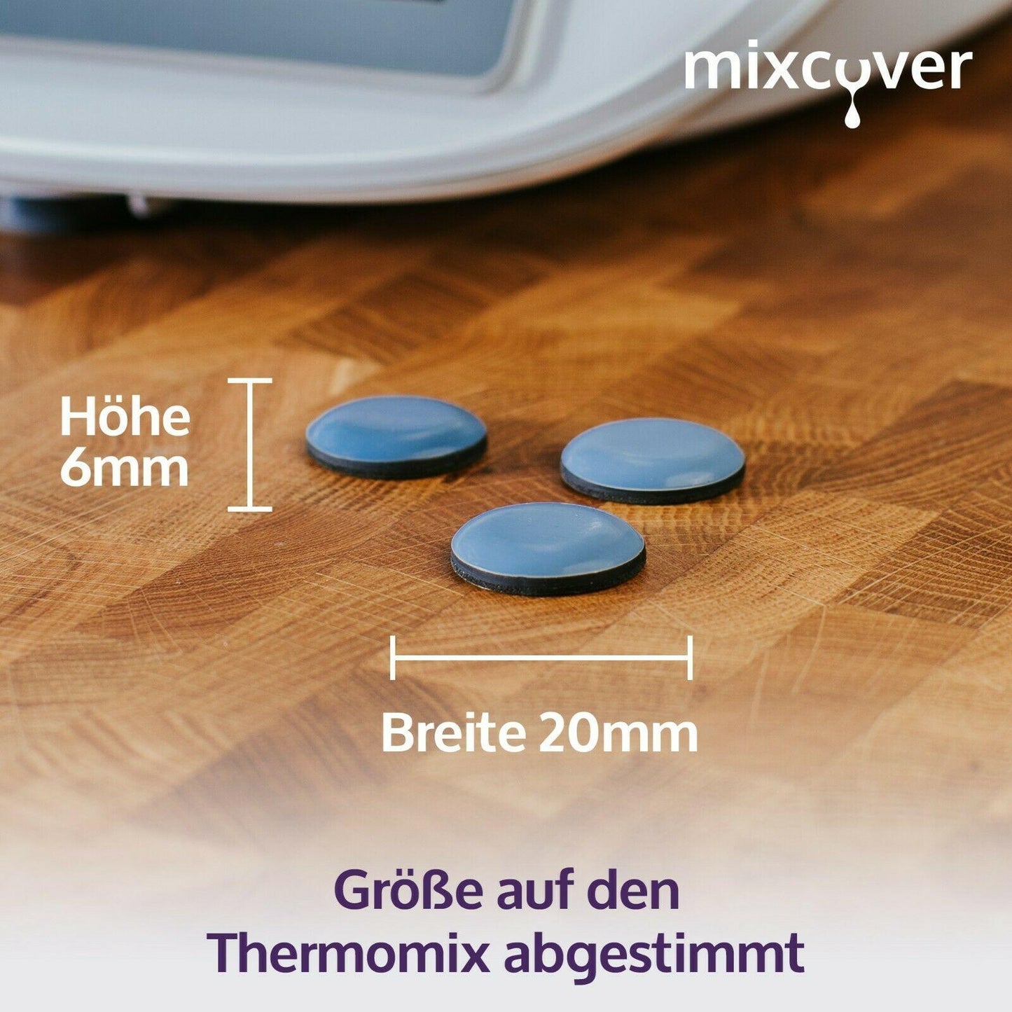 mixcover 3 invisible slider gliders for the Thermomix TM6 TM5