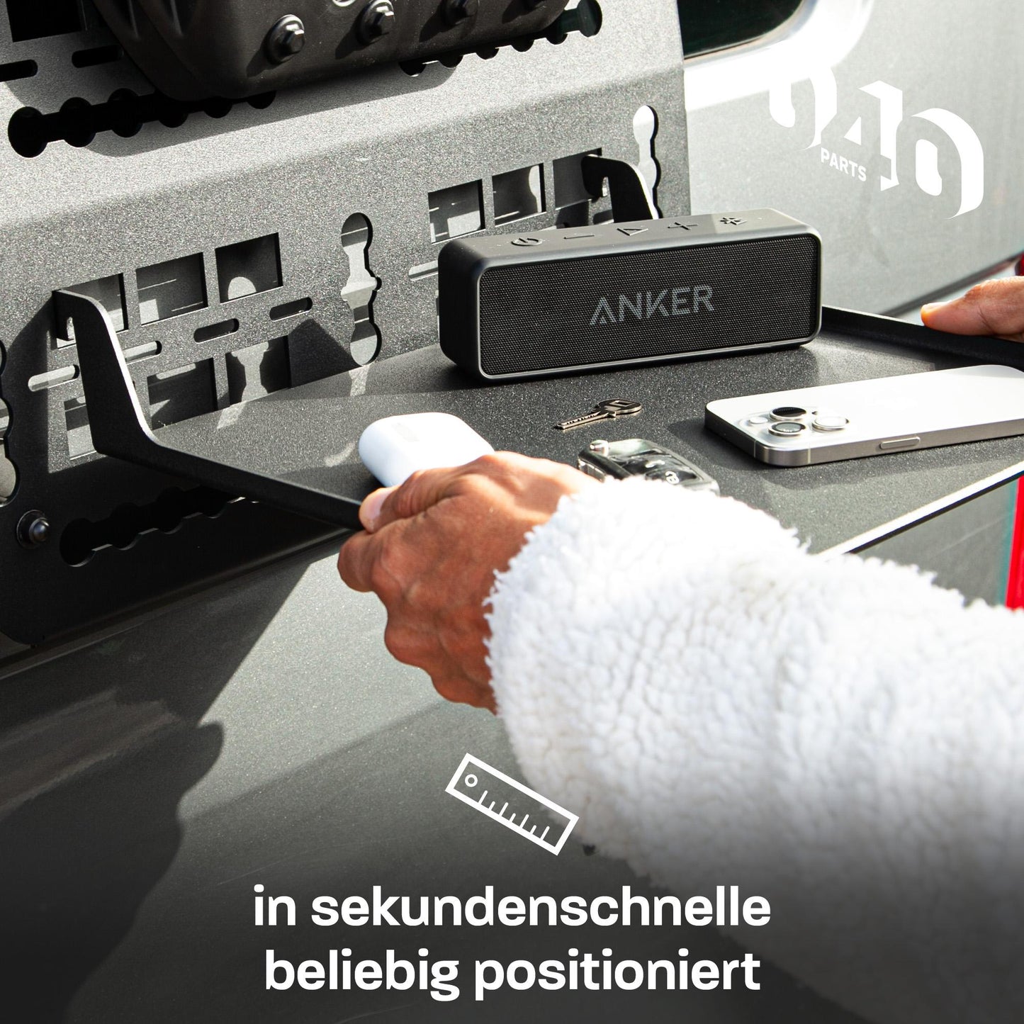 040 Parts Folding Hook-On Table 34x31cm for Molle Boards by 040 Parts Camping Table Side Table Drop-Down Table