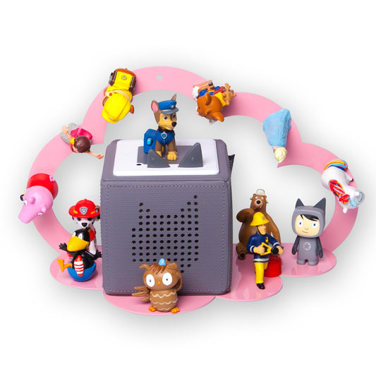 hey minis Cloud Pink / Pink magnetic shelf compatible with 20 Tonie figures and Tonie Box cloud shelf for kids audio figures magnetic shelf