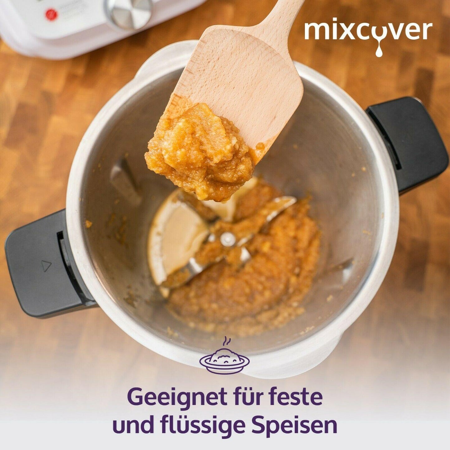 mixcover Spatola Sostenibile in Legno Accessori Monsieur Cuisine Connect & Smart