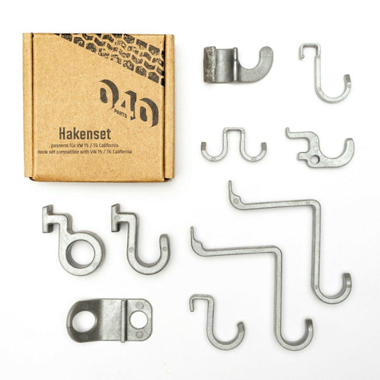 040 Parts 10er Haken Set passend für VW California T5 T6 T6.1 Bulli Camper Ocean Coast