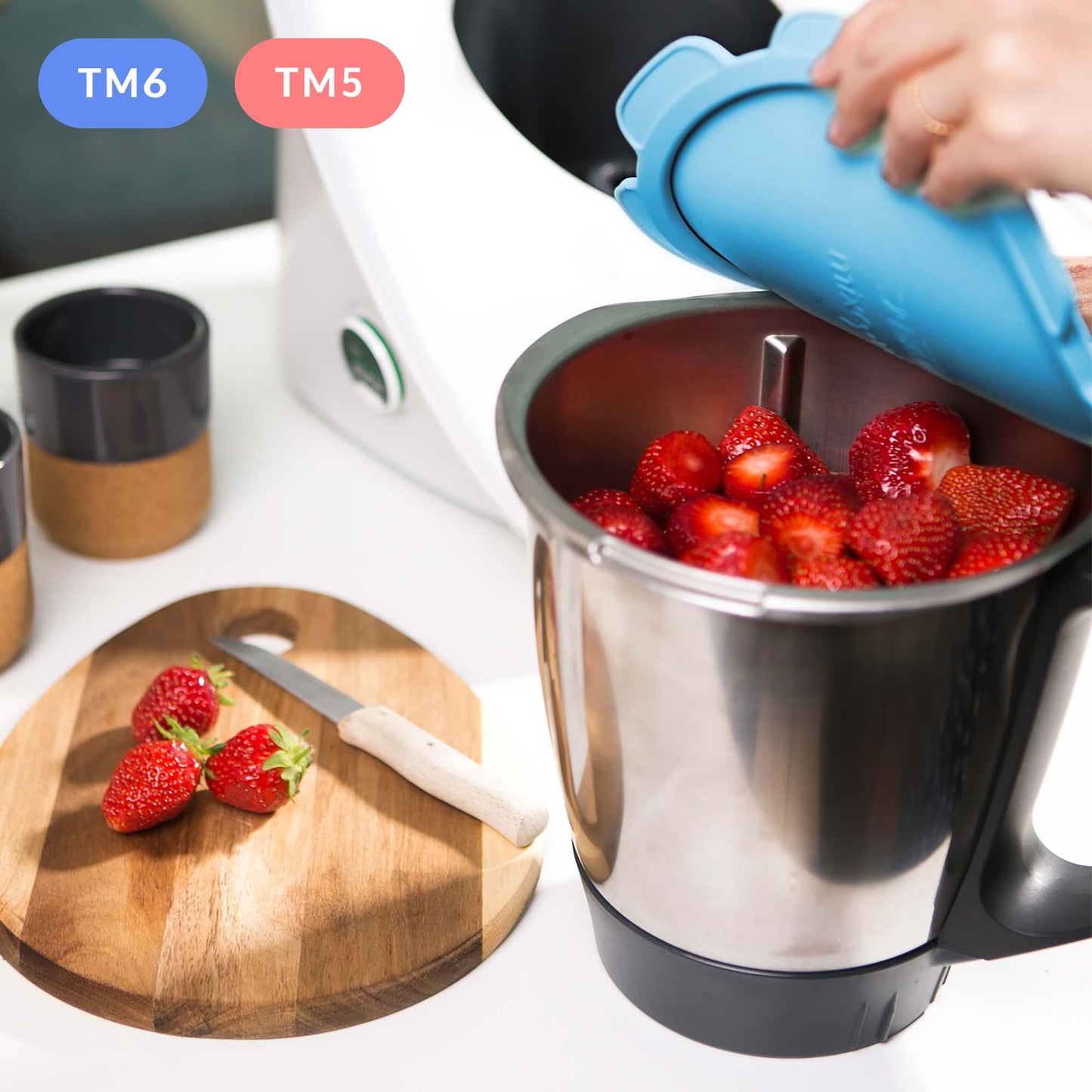 B-Ware: Siliconen deksel water- & geurodicht voor Thermomix TM5 TM6 Friend Blauw