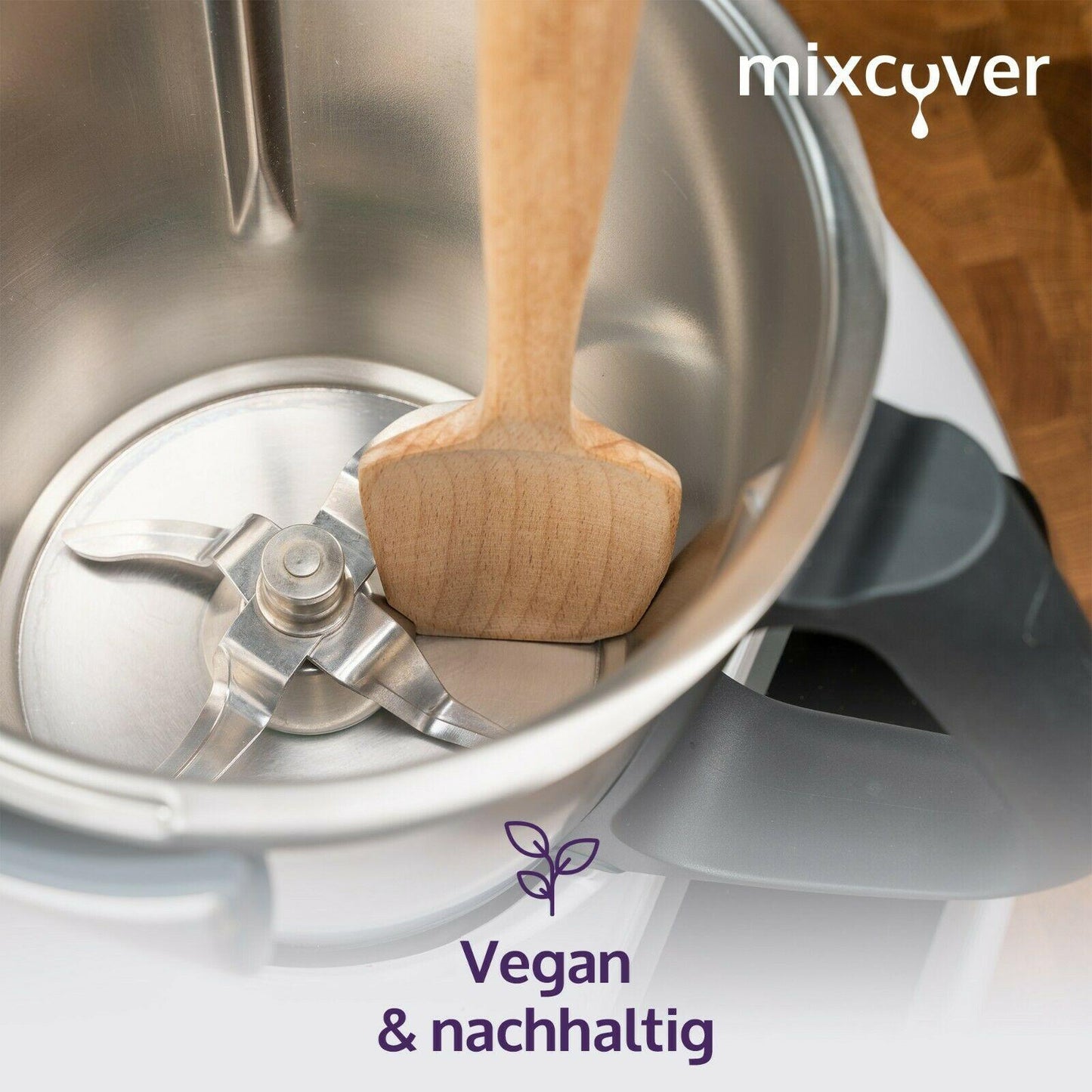 mixcover Duurzame houten spatel voor Thermomix TM7 TM6, TM5, TM31 roterende ketelspatel deegschraper