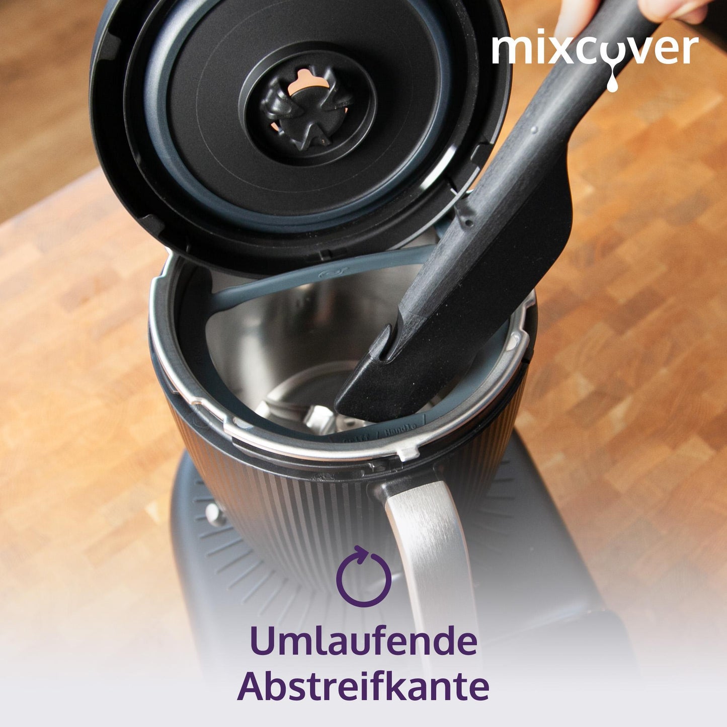 mixcover Deckelhalter und Abstreifhilfe kompatibel mit Vorwerk Thermomix TM7 - Detailansicht 8 | Mixcover