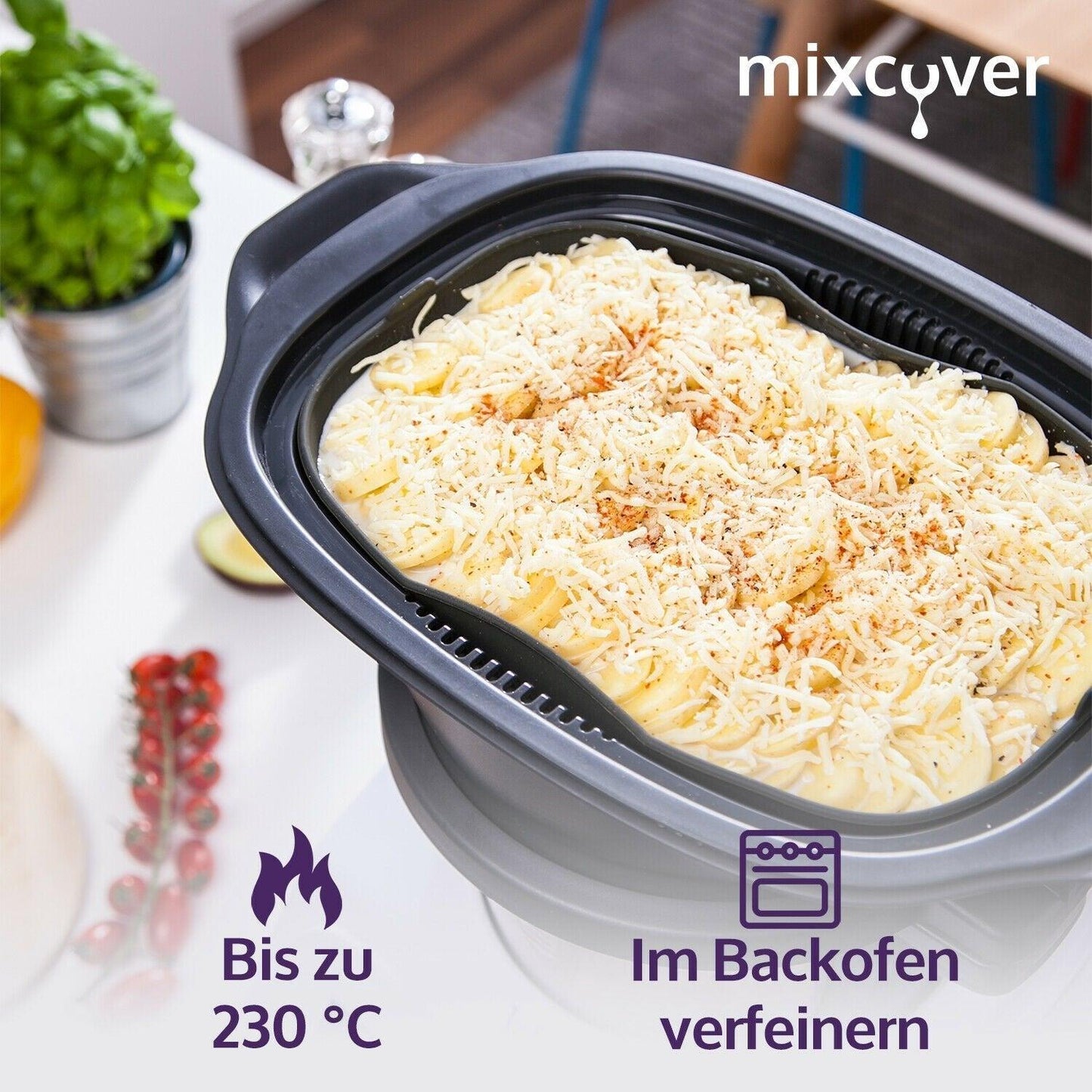 B-Ware: Dampfgarform Silikonform Auflaufform Monsieur Cuisine & Smart - Mixcover - Mixcover