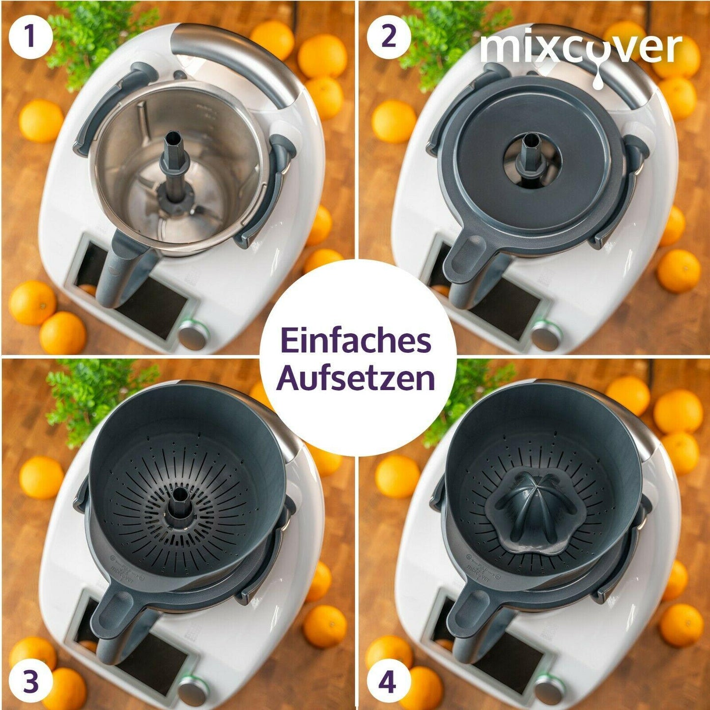 mixcover Citrus Juicer Orange Juicer Juice Extractor Compatible with Vorwerk Thermomix TM6 and TM5, Easy Juicing, Juice Maker
