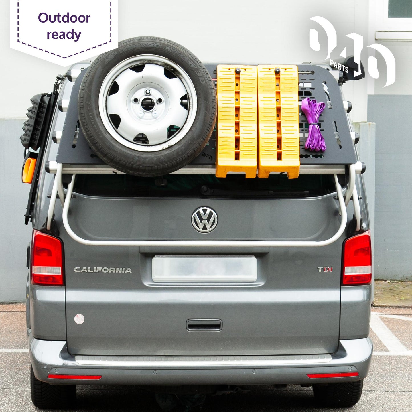 040 parts Portarruedas de repuesto para VW T5, T6 y T6.1 Neumático de repuesto compatible con muchas otras llantas Soporte para neumático de repuesto Soporte para rueda de repuesto
