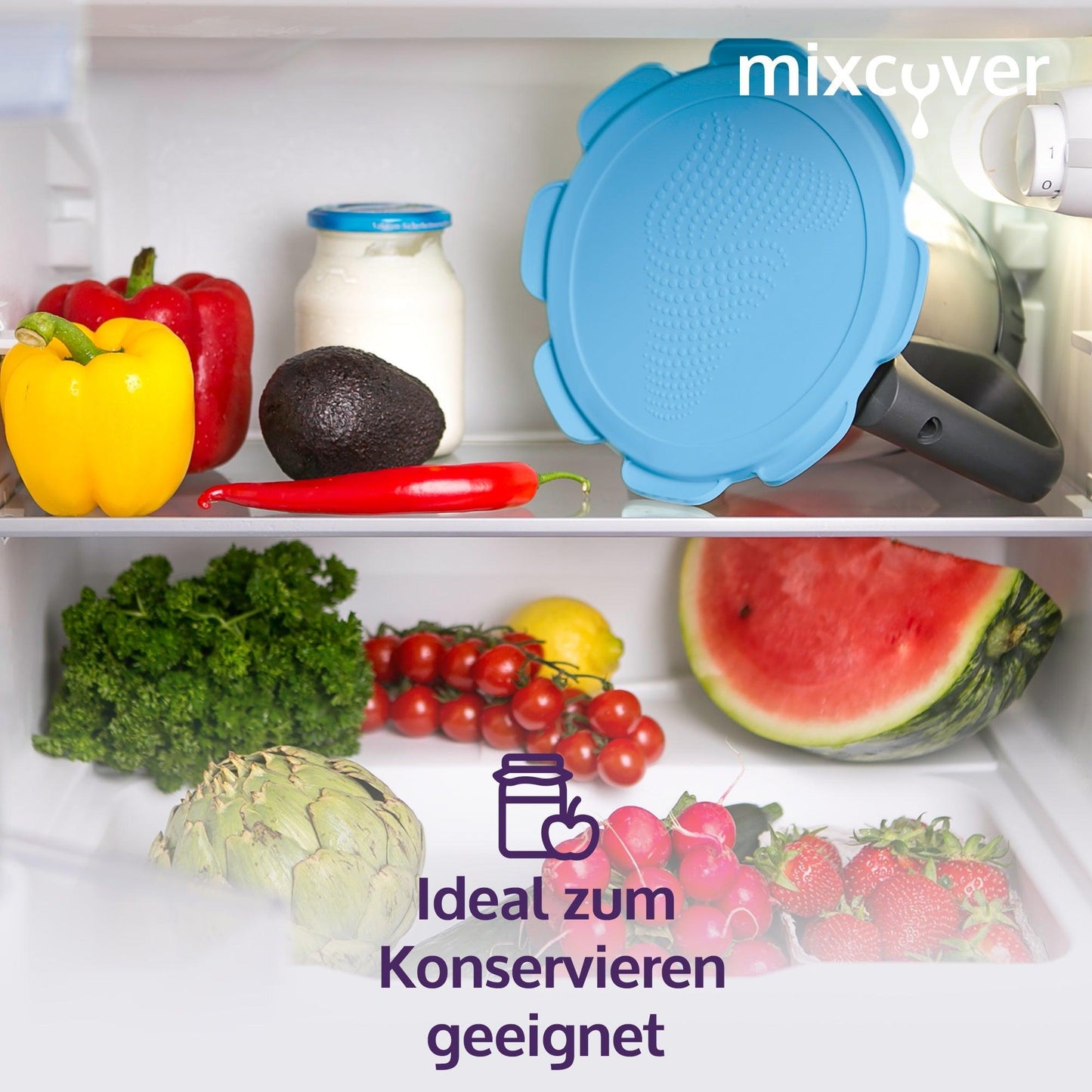mixcover Silikon Deckel wasser- & geruchsdicht für Thermomix TM5 TM6 Friend Blau