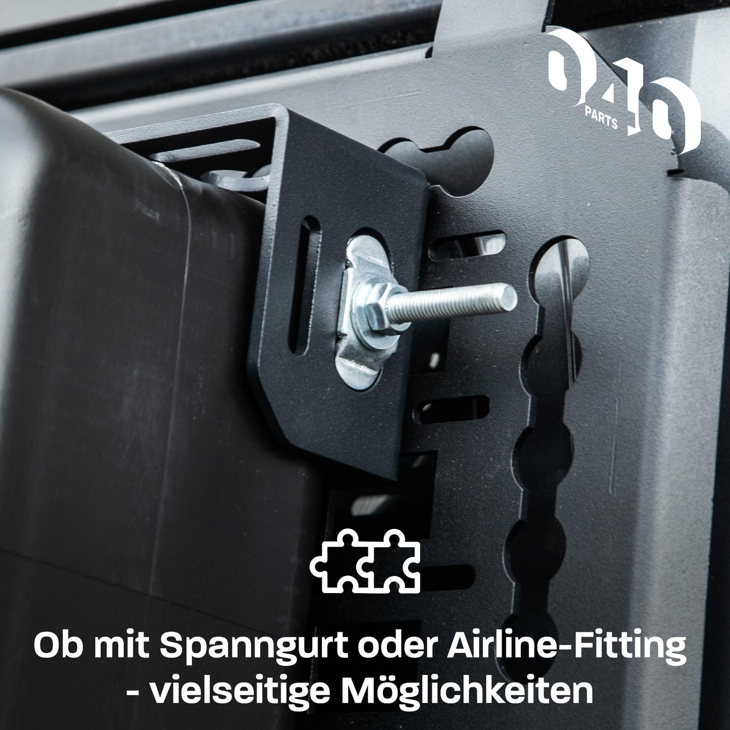 B-Ware: 040 Parts 2er Set Aluminium Kofferhalterung (Ecke) für Molleboard - Universell Einsetzbar, Pulverbeschichtet, für Schwere Lasten