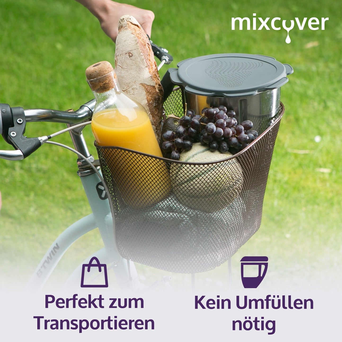 mixcover Силиконова капачка водо- и миризмоустойчива за Thermomix TM5 TM6 Friend Сива
