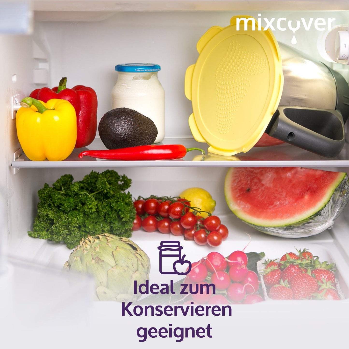 mixcover Silikon Deckel wasser- & geruchsdicht für Thermomix TM5 TM6 Friend Gelb