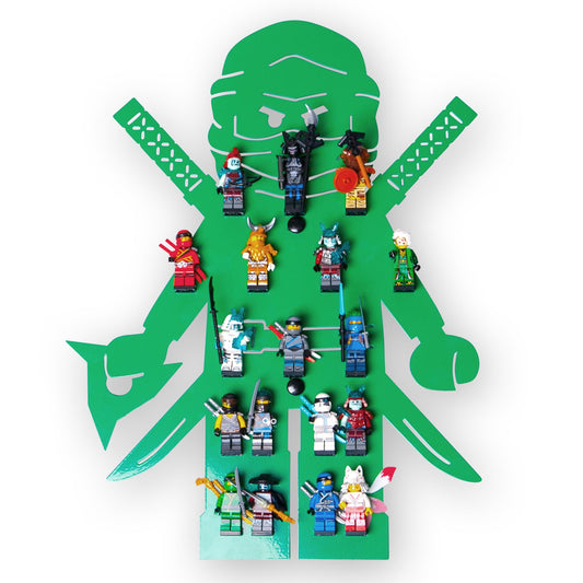 ahoj mini Ninja Zelená dětský pokoj Police pro 18 minifigurek stavebnicových cihel