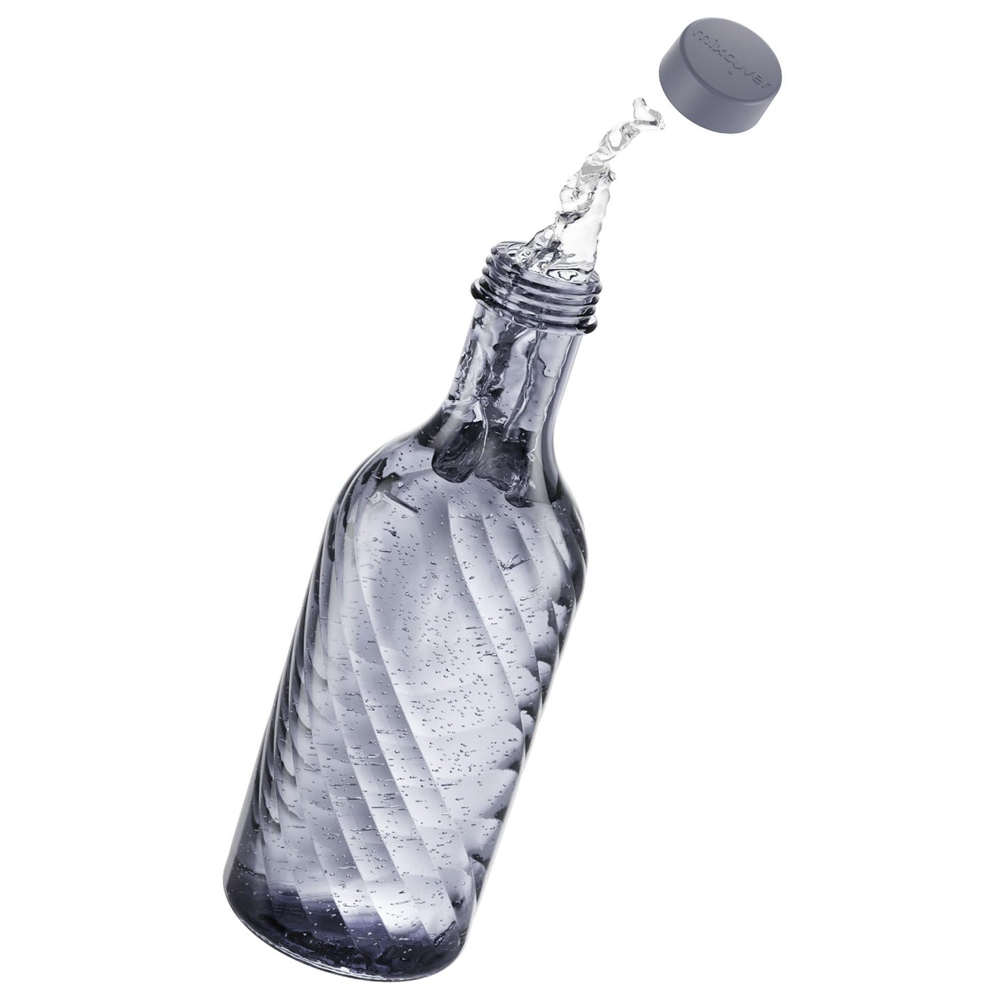mixcover Botella de Cristal Diseño Botella para Beber Jarra de Cristal Jarra con 0,65 Litros - gris