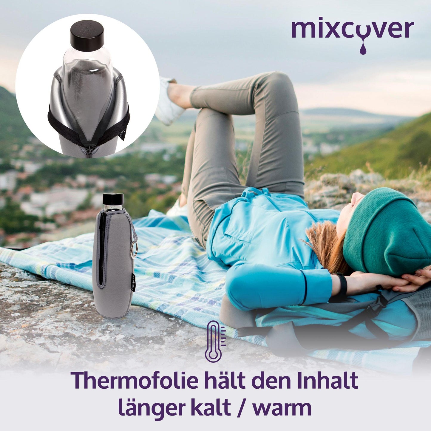 mixcover astuccio isolante per bottiglia compatibile con bottiglie in vetro SodaStream Duo Custodia protettiva per bottiglie, protezione da rotture e graffi, colore Rosa