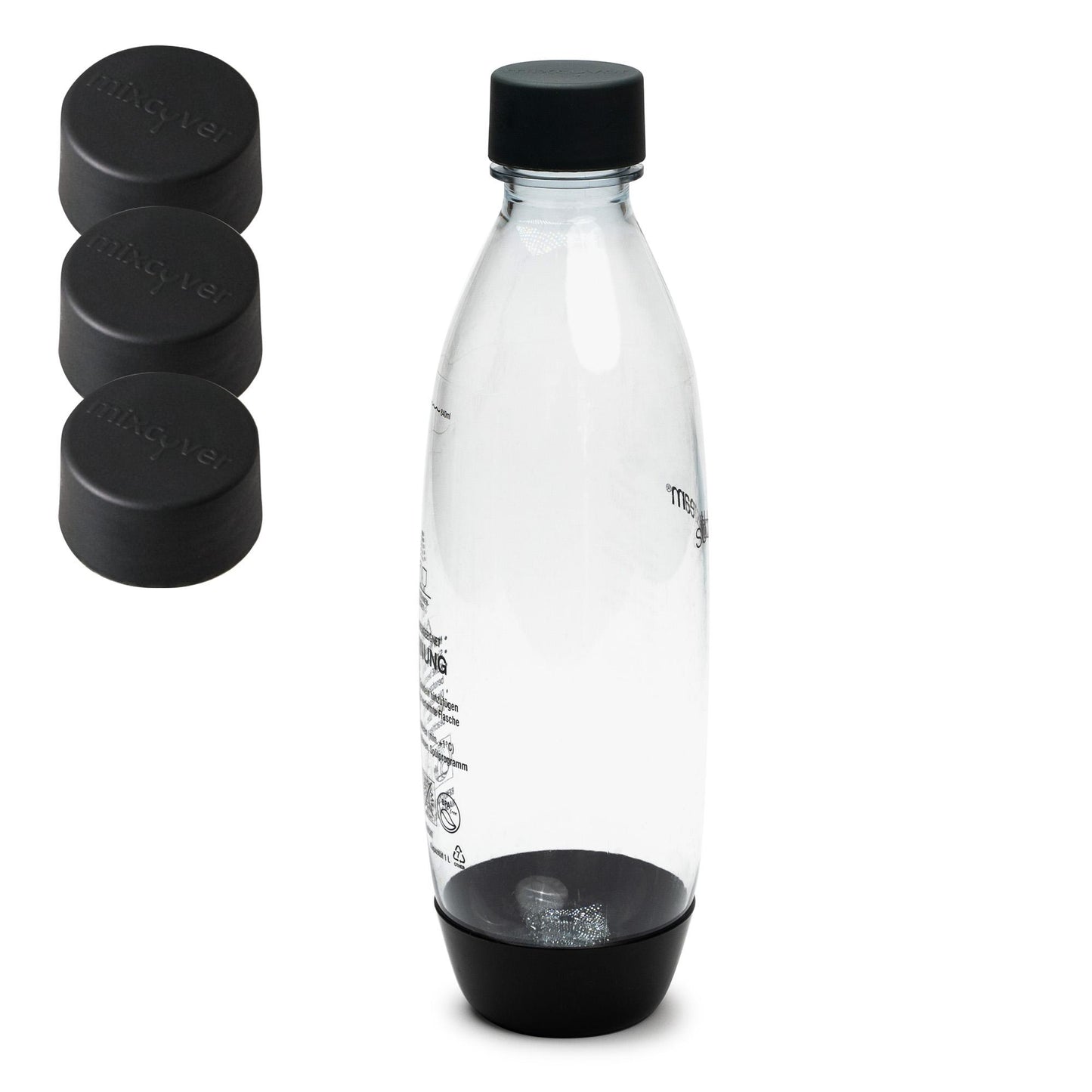 mixcover Couvercles de remplacement adaptés aux bouteilles en plastique PET SodaStream - Lot de 3